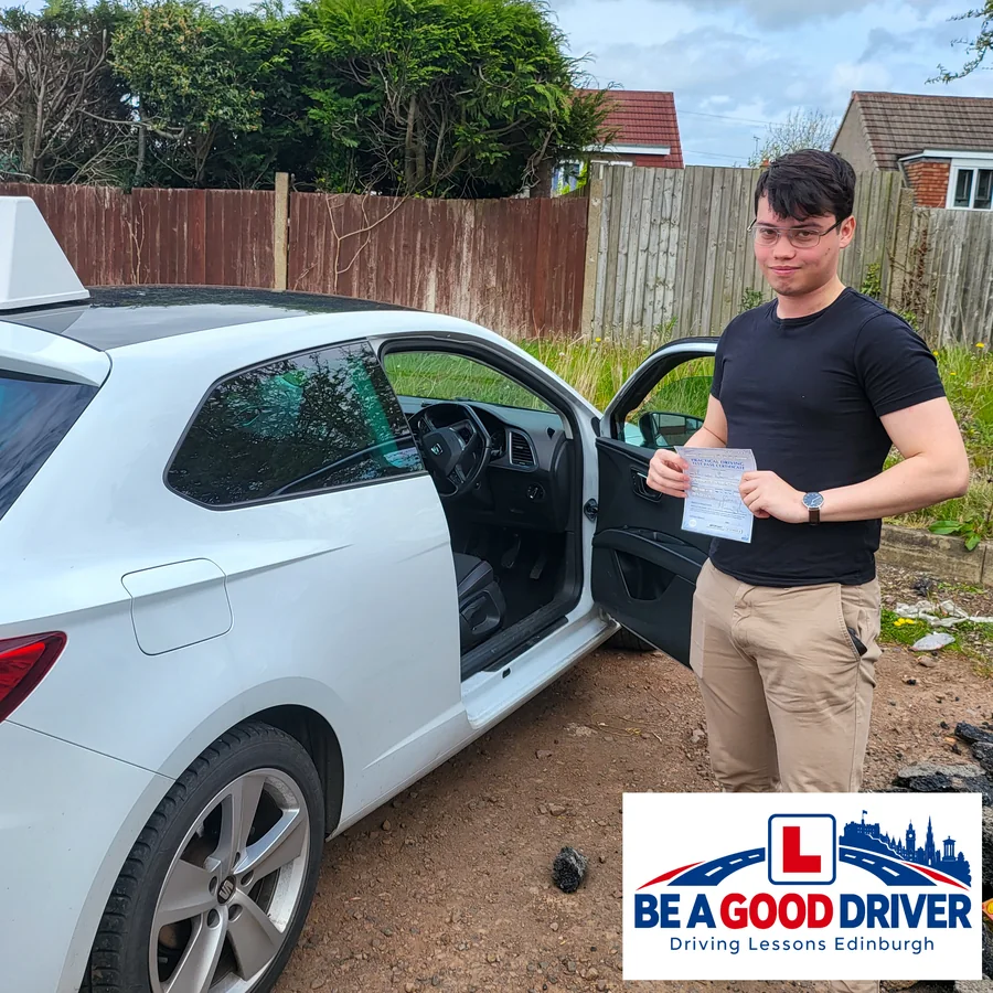 Successful learner with Adrian after passing their driving test